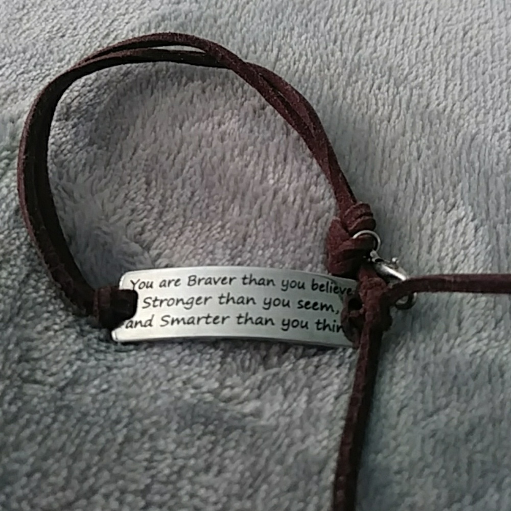 Silver Inspirational Braclet with Saying